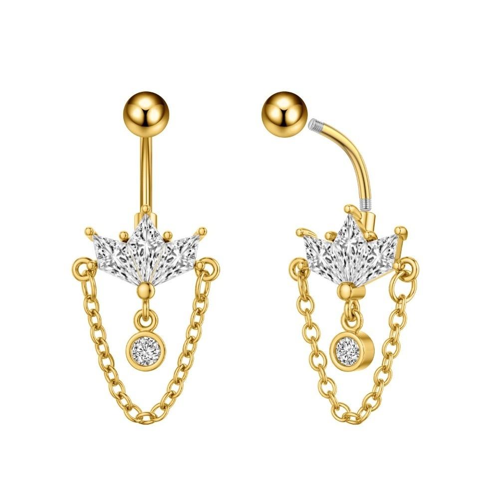 Elegant Crystal Ball Belly Button Rings Copper Shiny Body Jewelry New Gem Navel Piercing  Men