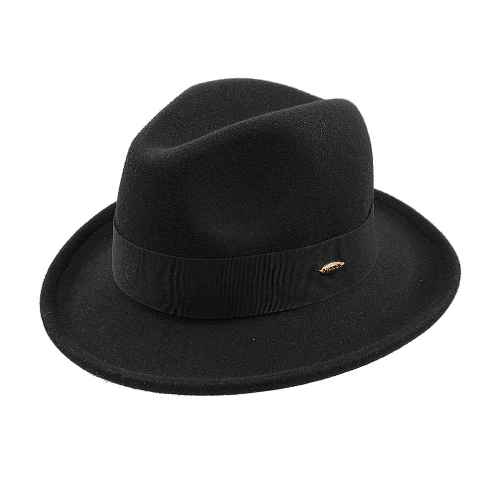 New Fedoras Hats Men'S Vintage Black Felt Wide Brim Jazz Hats Man For Men Women Fedora Gentleman Caps Jackson Hat