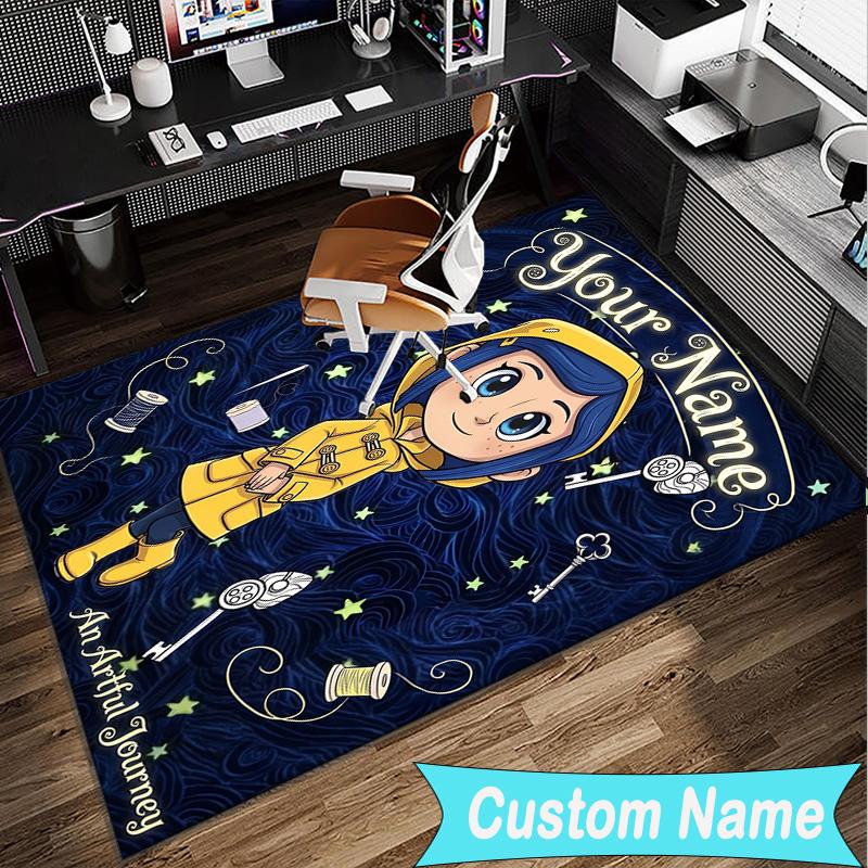 Custom Name Rug Mystery Coraline's World Area Rug Suitable for Indoor And Outdoor,Carpets for Homes, Offices,Living Rooms,Home Decor,Christmas Gift