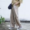 Женские винтажные широкие брюки, однотонные лоскутные летние брюки с эластичной резинкой на талии, свободные женские брюки