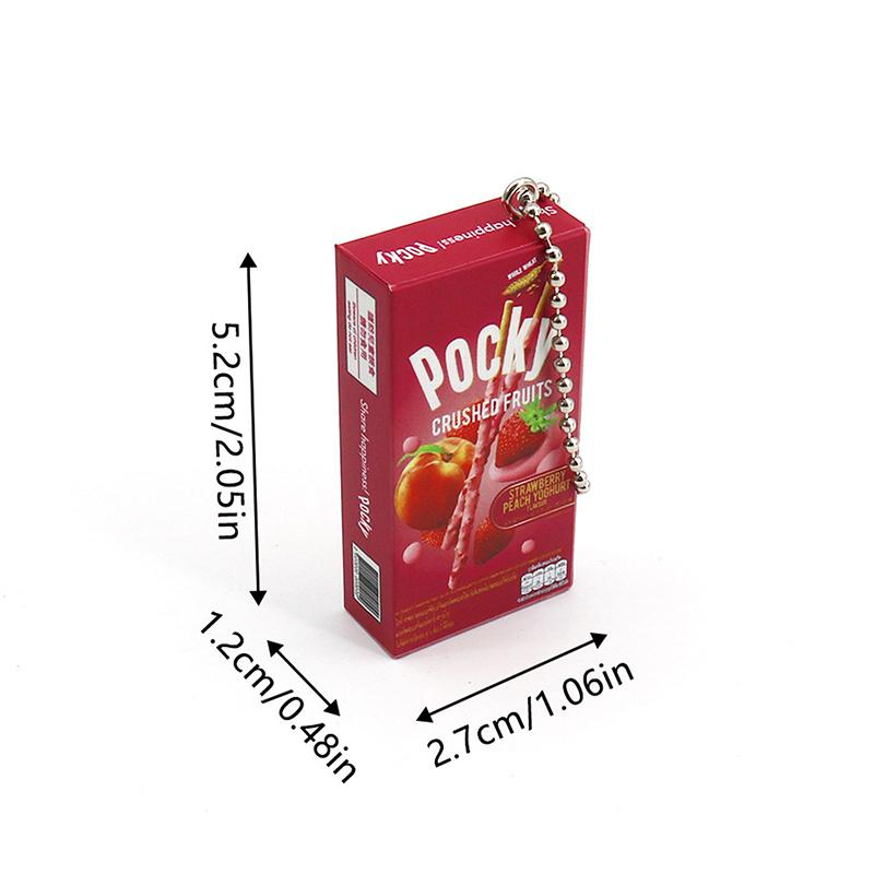 Cute Novelty Snacks Keychain For Women Girls Bag Pendant Trinket Car Key Ring Creative Simulated Biscuit Box Keychain Gifts
