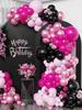 154Pcs Black Pink Balloon Garland Arch Kit Hot Pink Latex Balloons Party Balloons Rose Red Black Birthday Decoration