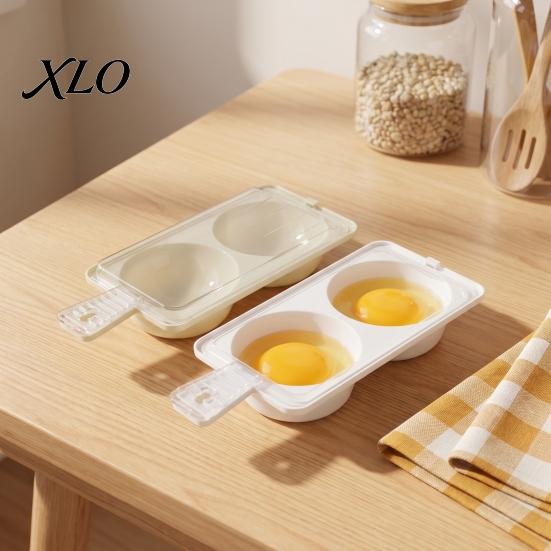 Microwave Egg Poacher Dual-Cavity Poacher, Cooker Steamer with Lid Poaching Maker Handle, Nonstick Maker, Kitchen Breakfast Gadget