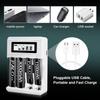 PALO AA and AAA Rechargeable Batteries 3000mAh NI-MH AA Battery LR6 1100mAh AAA LR3+LCD USB USB Charger for 1.2V AA AAA Battery