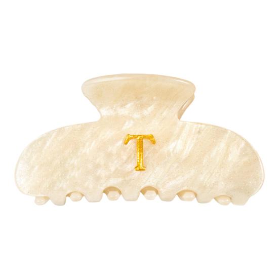 Женская заколка для волос с принтом букв, противоскользящими зубцами, зажим для волос на затылок, большой размер, зажим для волос для душа, аксессуар для волос