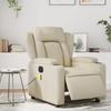Electric Massage Chair Cream Faux Leather