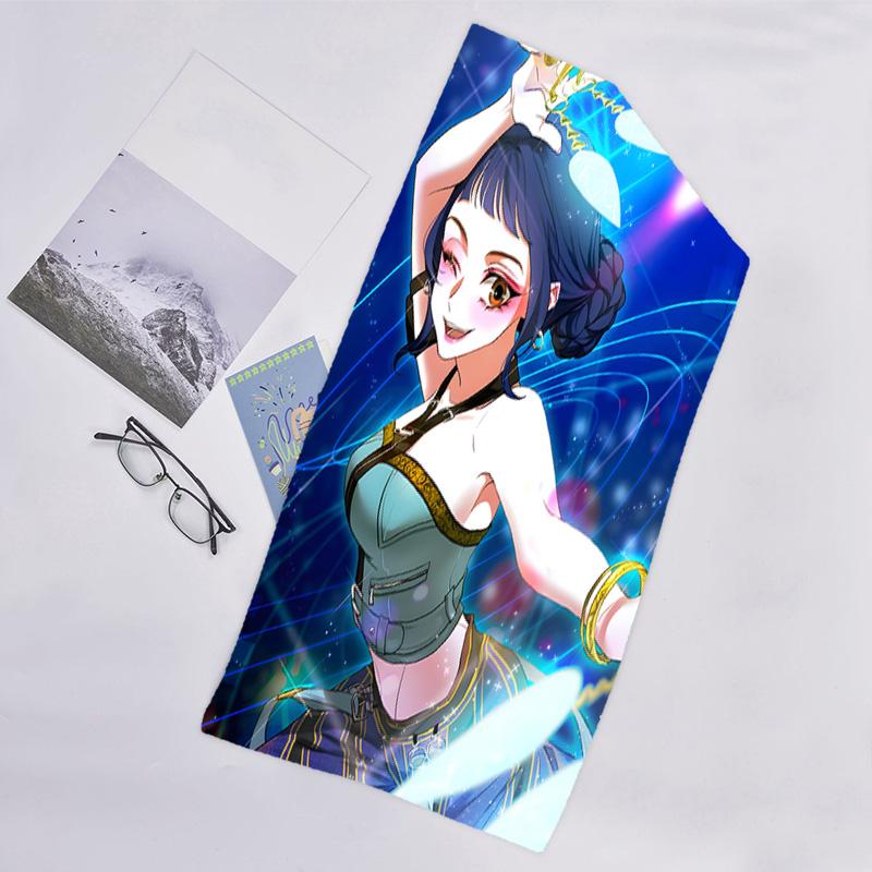 1pc KPop Demon Hunters ZOEY2 Beach Towel, Beach and Seaside Swimming Pool Equipment, Fashion Pattern, Rectangular, Travel Essentials