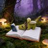 Миниатюрная фигурка дракона Фэнтезийный дракон на книге Статуэтка для чтения для сказочного сада Террариума Книжной полки Декор для стола