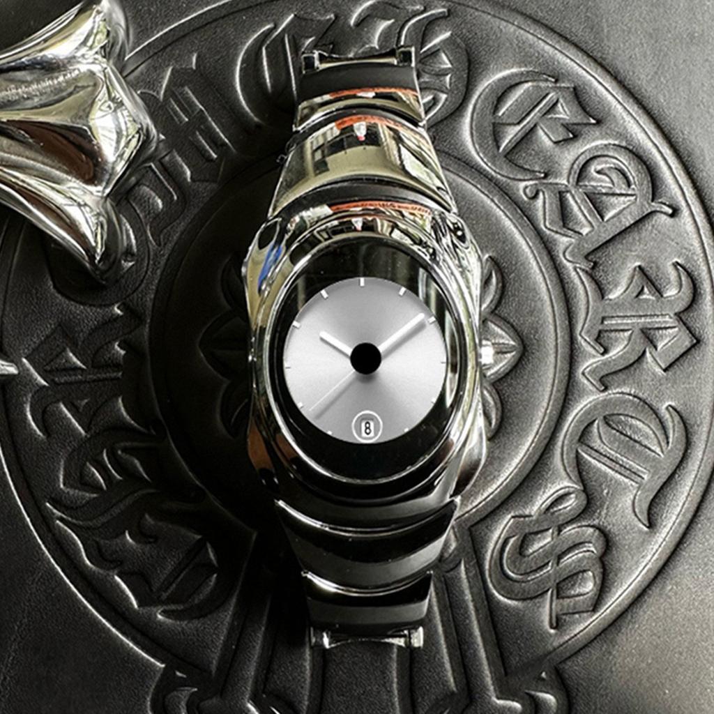 PIN TIME PT091 Vintage Y2K Quartz Date Men Wristwatch 30M Waterproof Unique Design Watches Men Alloy Strap Fashion Classic Watch