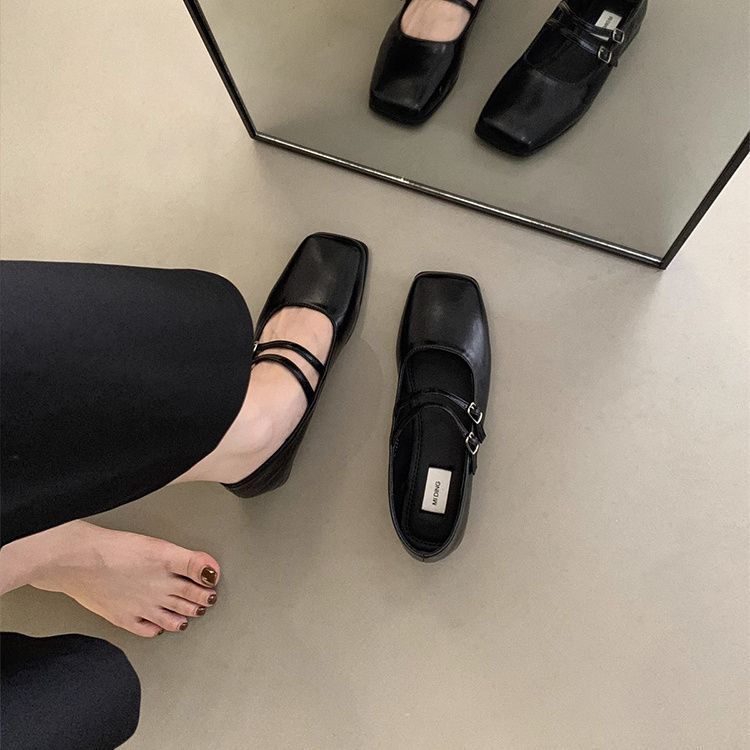 Ретро французские женские туфли неглубокие одинарные туфли женская весна 2024 взрыв корейская версия французского темперамента женские туфли Мэри Джейн на низком каблуке