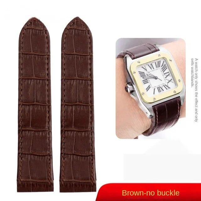 Ремешок для часов Cartier Santos 100, 20 мм, 23 мм, для мужчин и женщин, высококачественные кожаные ремни, складная пряжка, ремешок для часов из натуральной кожи