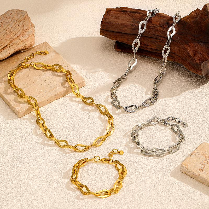 European and American stainless steel bracelet electroplating does not fade titanium steel necklace simple and exquisite light luxury jewelry chain