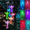 Beautiful Hanging Solar Angel Wind Chime Decorative Colorful LED Wind Chime ABS Wishing Bottle Light Outdoor Decor