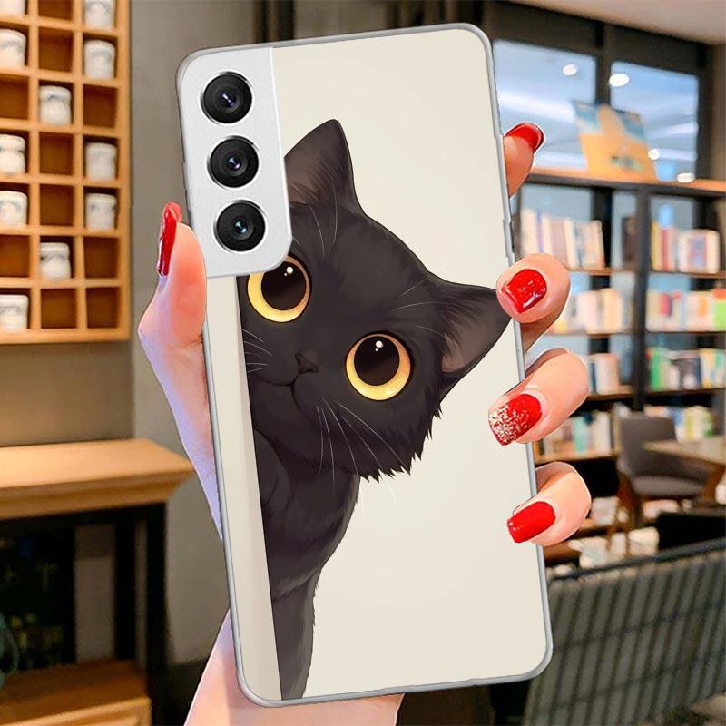 Cat Cute Kitten Cartoon Cover Phone Case For Samsung Galaxy S26 S25 Edge S24 Ultra S23 S22 Plus S21 S20 FE Soft Fundas Shell Gal