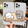 Мультяшная пара животных Коты Чехол для телефона на двоих для IPhone 15 14 13 12 11 Pro Max Mini XS X XR SE2 7 8Plus Чехол для влюбленных Матовый Fundas