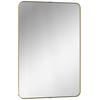 Rectangular Wall Mirror 90 X 60 Cm Wall Mounted Bathroom Mirror W  Aluminium Alloy Frame And Tempered Glass Gold Tone