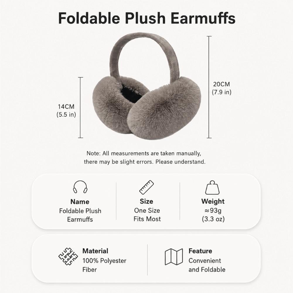 Faux Fur Winter Earmuffs Folding Ear Warmer Fashion Plush Earmuffs for Men Women