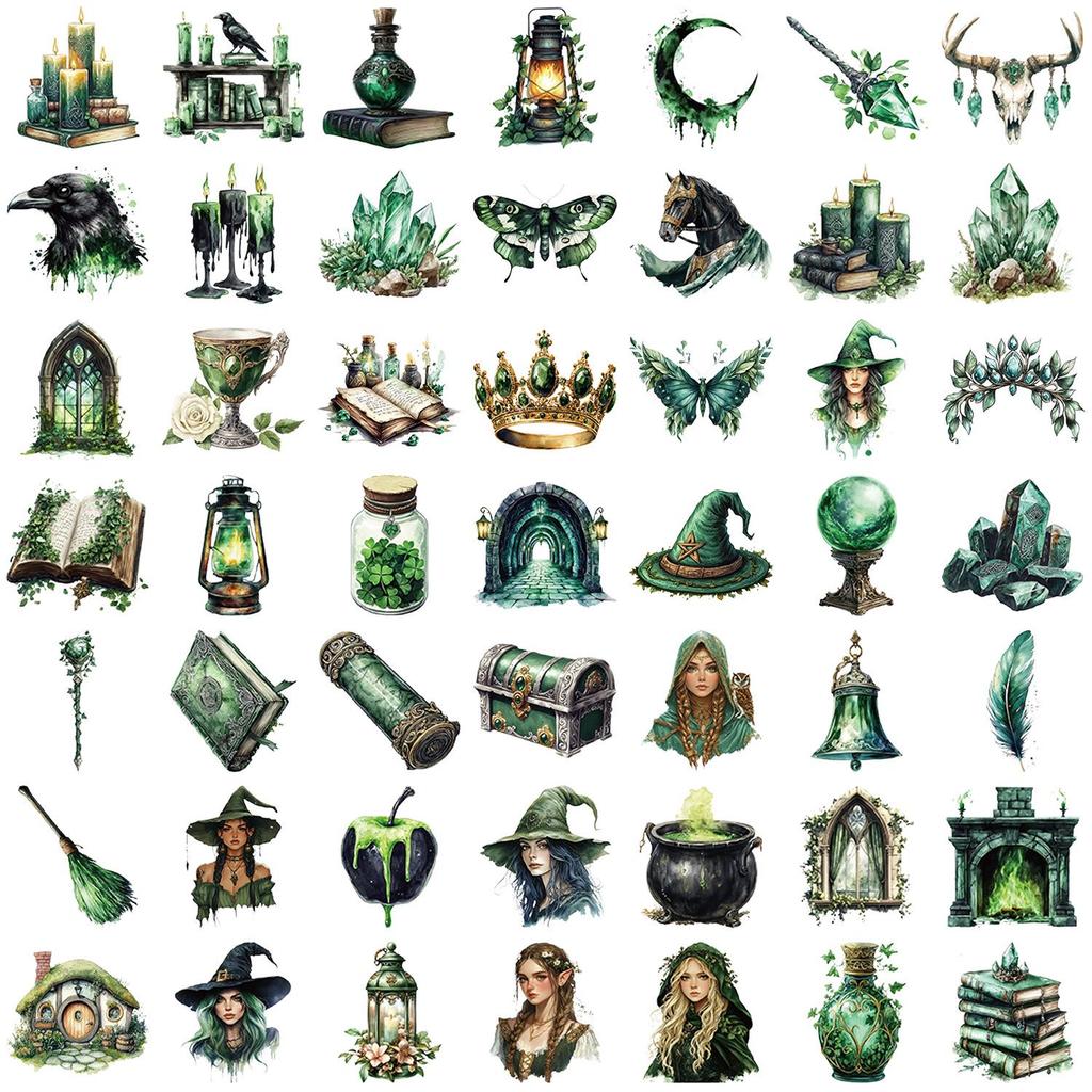 Witch 50 Forest Sheets Pet Stickers For Scrapbooks Diy Projects Water Cups Phone Cases And Collages