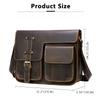 Crazy Horse Genuine Leather Satchel Boys Retro Trend Shoulder Bag Large Capacity Bag Slanting Cross Medium Bag