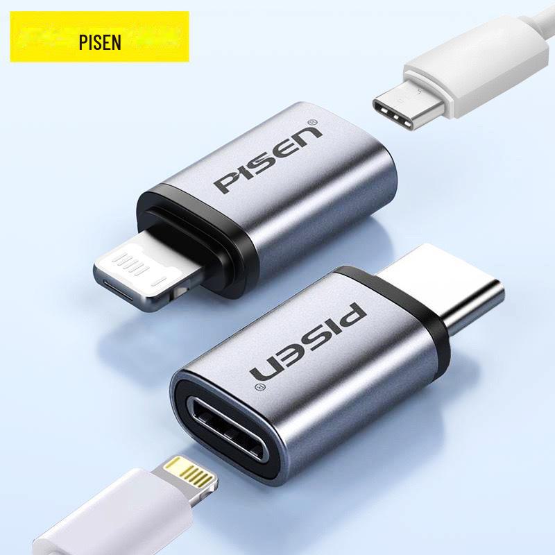 PISEN USB-C to Lightning Adapter for Apple 15PD Fast Charging & Data Transfer