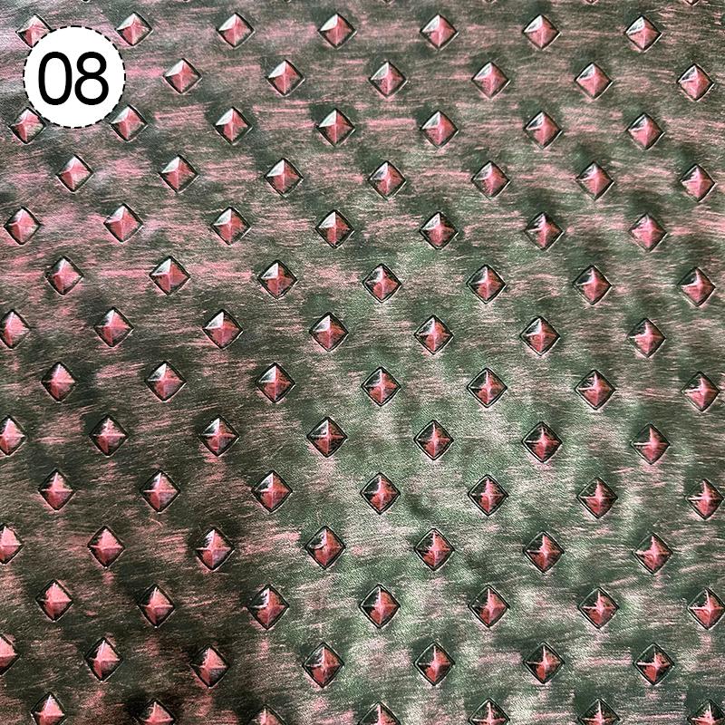 Ретро Металлизированная Тисненая Ромбовидная Кожаная Ткань Жесткая Кожа Для DIY Одежды Доспехи Сценический Костюм Раздвижная Дверь Мягкая Сумка Обивка