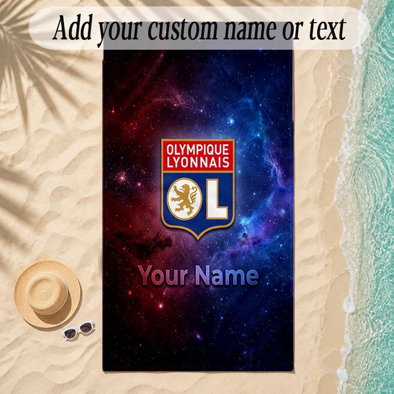 Beach TowelLyon FC Custom Name Text Personalized Soft Towel for Beach Pool Indoor Home Decor Gift