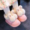 Children's Cotton Slippers Girls Bag Heel Cute Rabbit Cotton Shoes Winter New Velvet Warm Cotton Drag Girls Hair Slippers