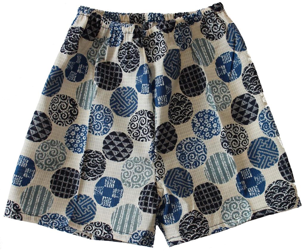 Round Made In Variable Summer Summer Room Wear [Warudo] Children's Jinbei, Boys, Kids, Jinbei, Pattern, Beige, Japan, Weave, 100% Cotton, Sizes 90,