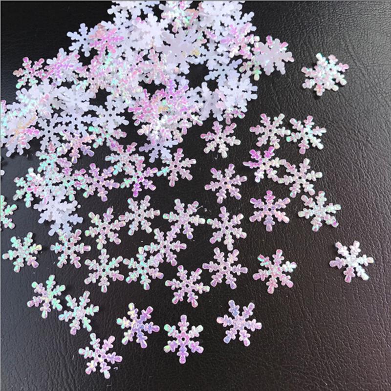 Mini Christmas Snowflakes Confetti Xmas Tree Ornaments Winter Home Party Decorations Festive Holiday Creative Decor Supplies