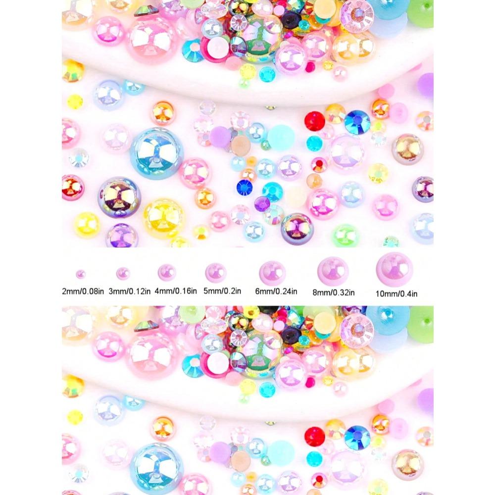 1000 шт. Смесь 2-8 мм, Красивые AB, Не-AB, Радужные цвета Жемчужины полукруглой формы с плоской задней частью, Разноцветные Кристальные драгоценные камни Не термофиксация Стразы для ювелирных изделий DMC