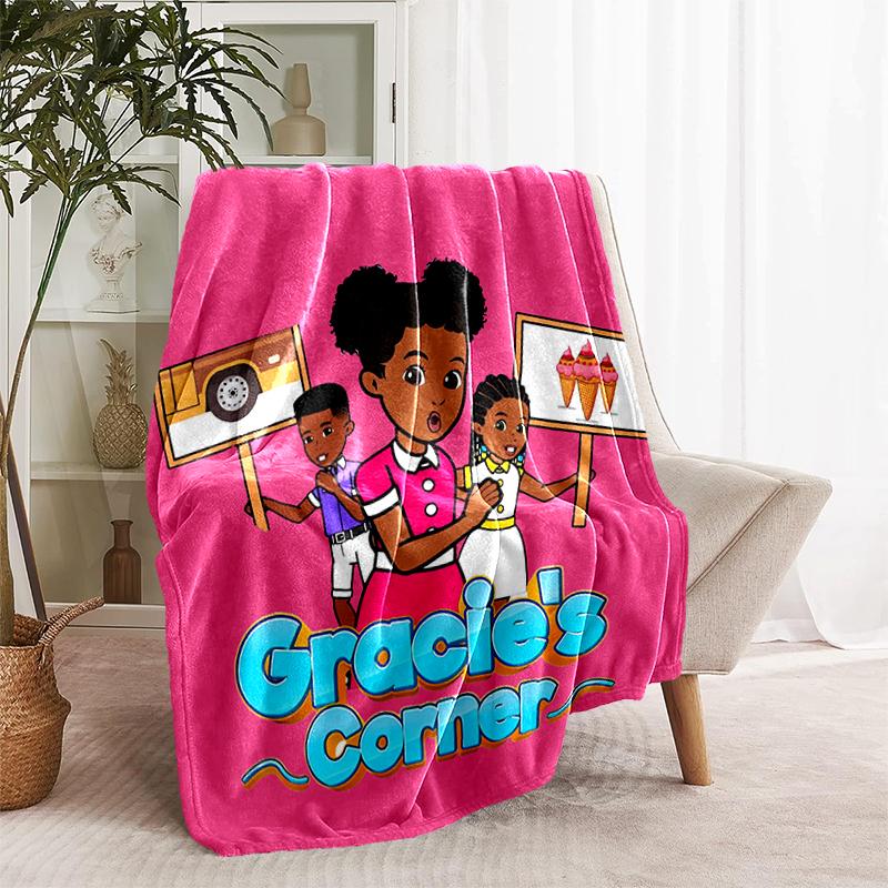 1pc Blanket Gracie's Corner1 Print Design, Lightweight Blanket for Sofa, Bed- Soft &Warm, Gift for All Seasons like Christmas, Halloween