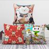 Cartoon Japanese Lucky Cat cute cushion cover Pillow Cover Decoration Room Home Sofa living Office Car Nordic Simplicity