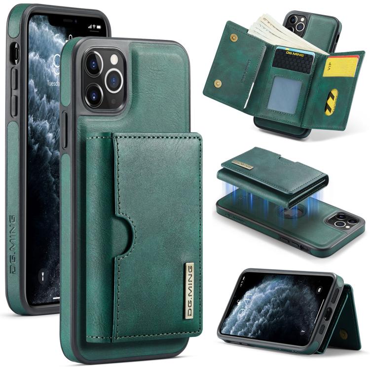 DG.MING M6 Series RFID Tri-fold Card Bag Removable Leather Phone Case