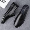 Fashion Genuine Leather Men's Warm Winter Shoes Formal Dress Loafers Casual Soft Mens Business Shoes Comfortable Non-slip Driving Shoes