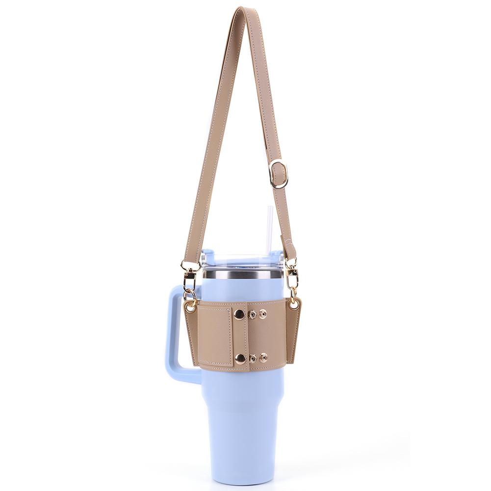 PU Leather Water Bottle Holder Water Bottle Holder with Adjustable Strap Water Bottle Sling Bag for Stanley 30oz & 40oz Tumbler