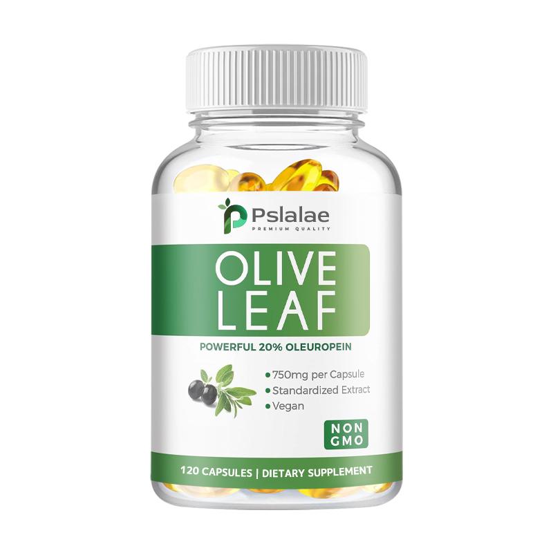 High-concentration olive leaf extract, natural plant extracts, 750 mg, daily nutritional supplement for adults, 120 capsules.