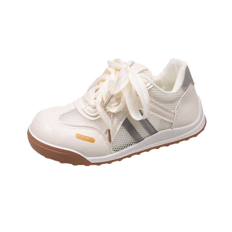 Уродливые милые сетчатые маленькие белые туфли женские моральные тренировки 2025 лето новый шикарный нишевый дизайн тонкие спортивные туфли Форрест Гамп