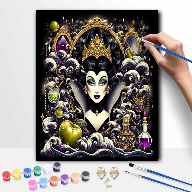 Disney Evil Queen Oil Painting Kit Home Bedroom Wall Decor Handmade Gift Art Crafts Magic Mirror Design Potion Bottle Decor Canvas Set