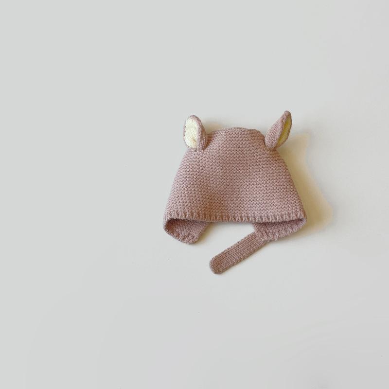 0-2 Years Baby Hat Autumn Winter Ear Rabbit Knitted Kids Hat Baby Girls Baby Boys Cute Wool Hat Baby Accessories Newborn