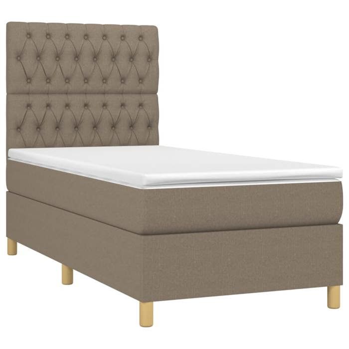 Maison Exclusive - Sommier à lattes de lit avec matelas Taupe 100x200 cm Tissu