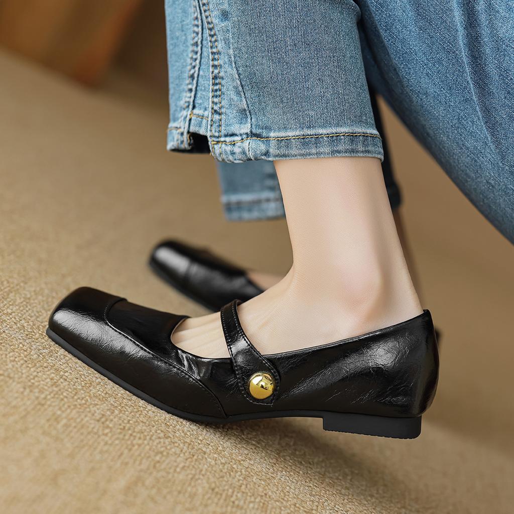 Weiwei girl 8929-6 ретро французские одинарные туфли женские балетки с квадратным носком и небольшим горлом с туфлями Мэри Джейн