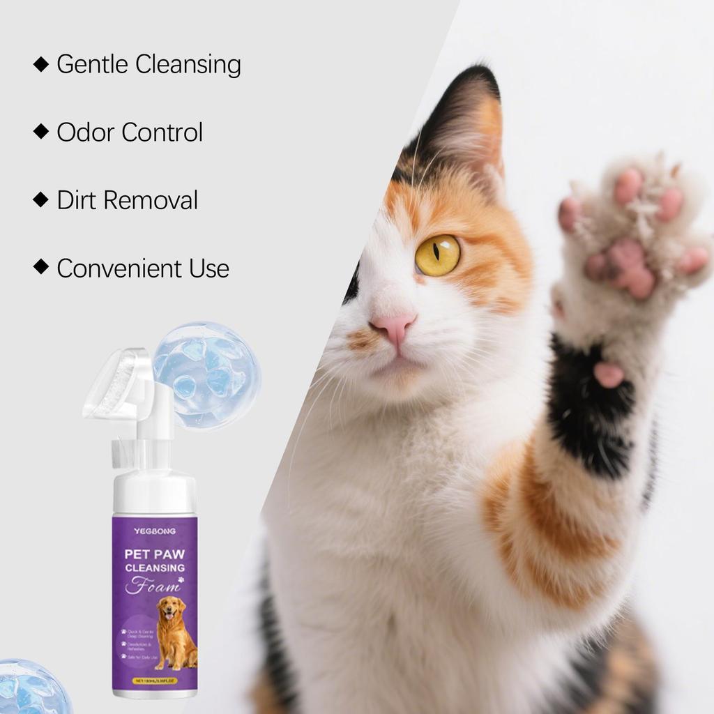 Yegbong pet Paw care combination paw cleaning foam + paw cream stick decontamination, fresh moisturizing and moisturizing daily care 1set