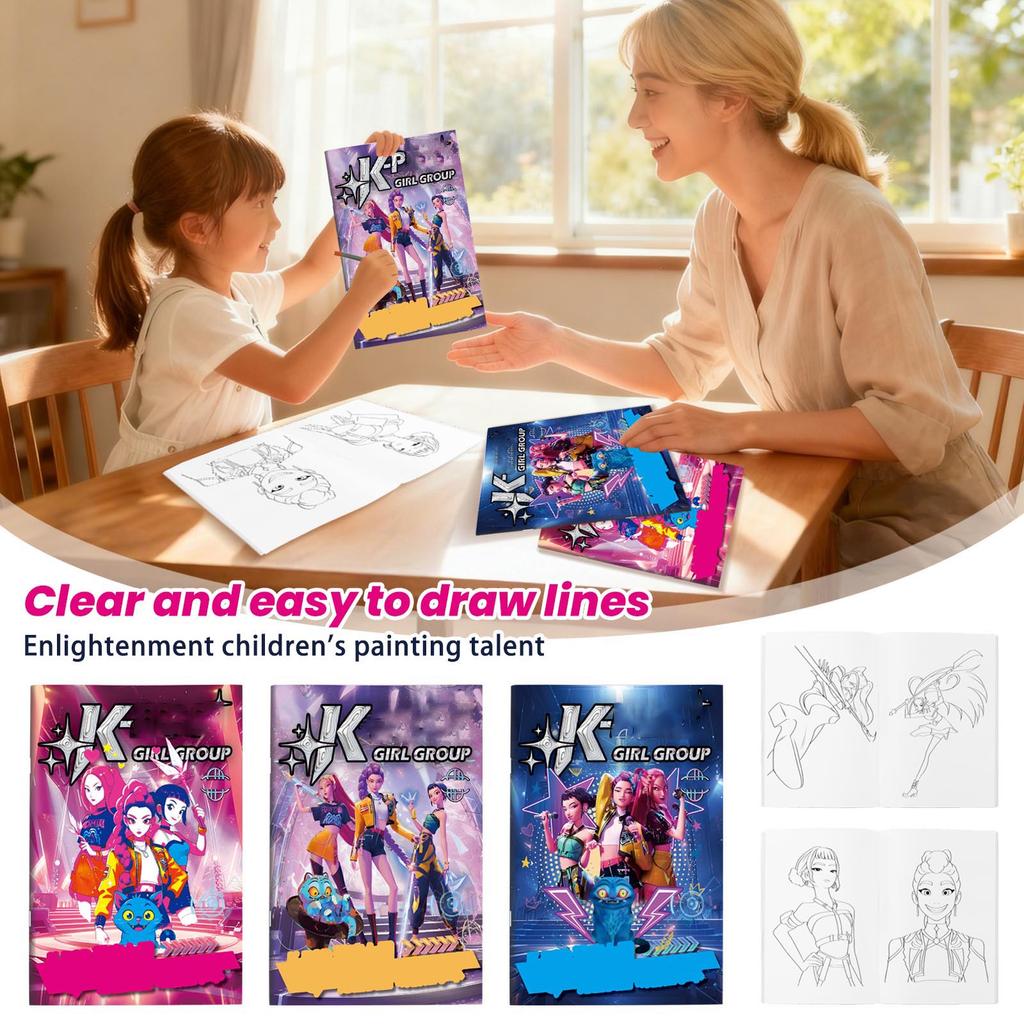 Sketchbook, Children's Cartoon Line, Coloring Book,  Control Drawing Book, Kindergarten Drawing Book