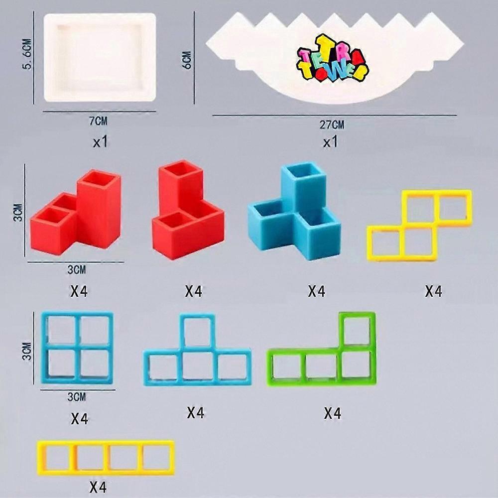 48Pcs Tetra Tower Balance Stacking Blocks Game Team Toys Gifts For Kids Adult