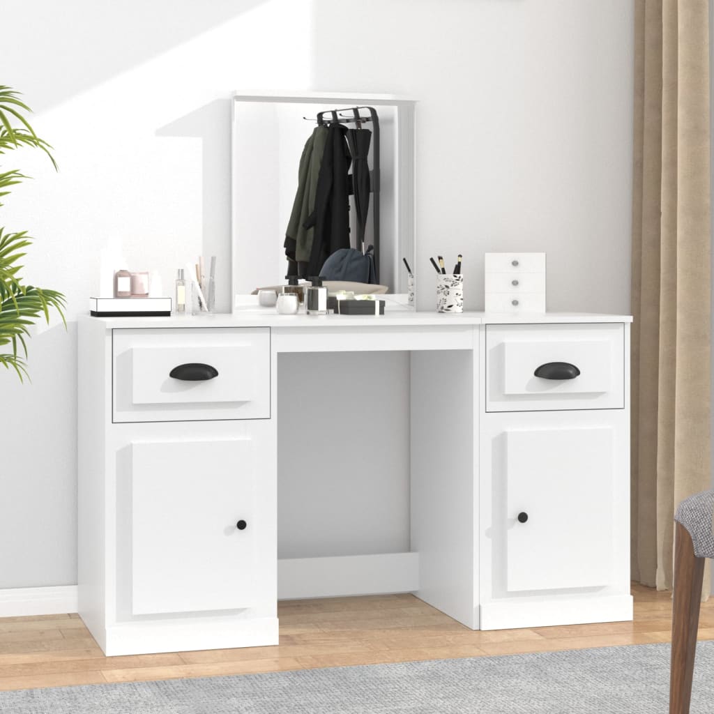 Makeup Table with Mirror White 130 x 50 x 132.5 cm