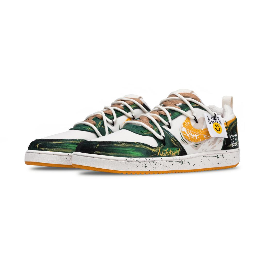 Nike Court Borough PRM Green Wilderness Slip Resistant Low top Skateboard Shoes Men's Green Black 844881-100(Team846-)