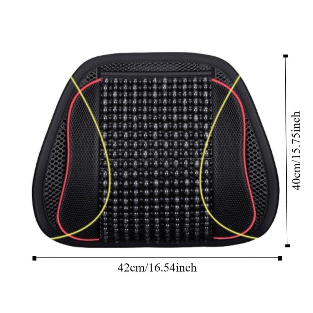 Поддержка поясницы, поясничная подушка для автомобильного сиденья, деревянная сетка с бусинами, вентилируемая спинка, офисное кресло