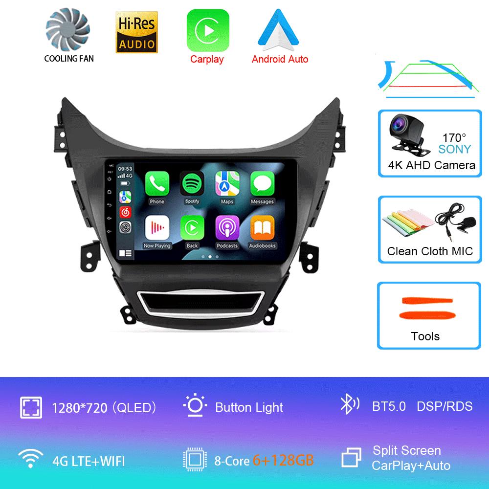 Для Hyundai Elantra Avente i35 2011-2015 Автомобильный радиоприемник Android 14 Carplay Авто GPS-навигация Мультимедийный проигрыватель Видео Стерео 2 DIN