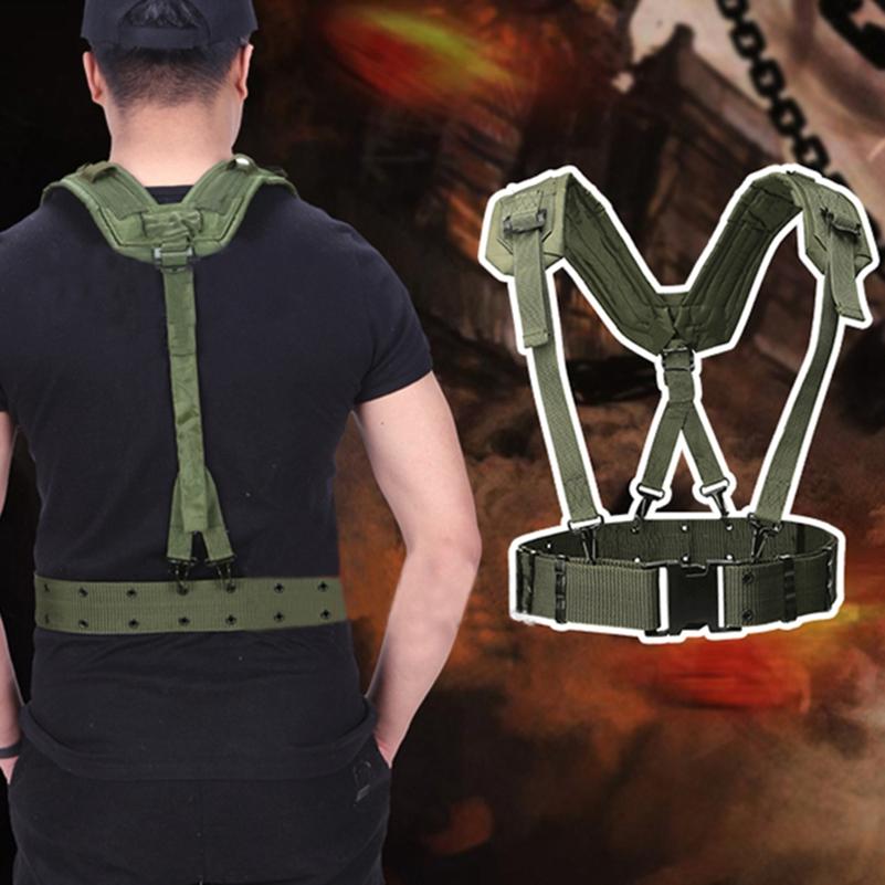Y-belt + Outer Belt Outdoor Tactical Belt Multi-purpose Waist Belt Load-bearing Double Shoulder Chest Belt