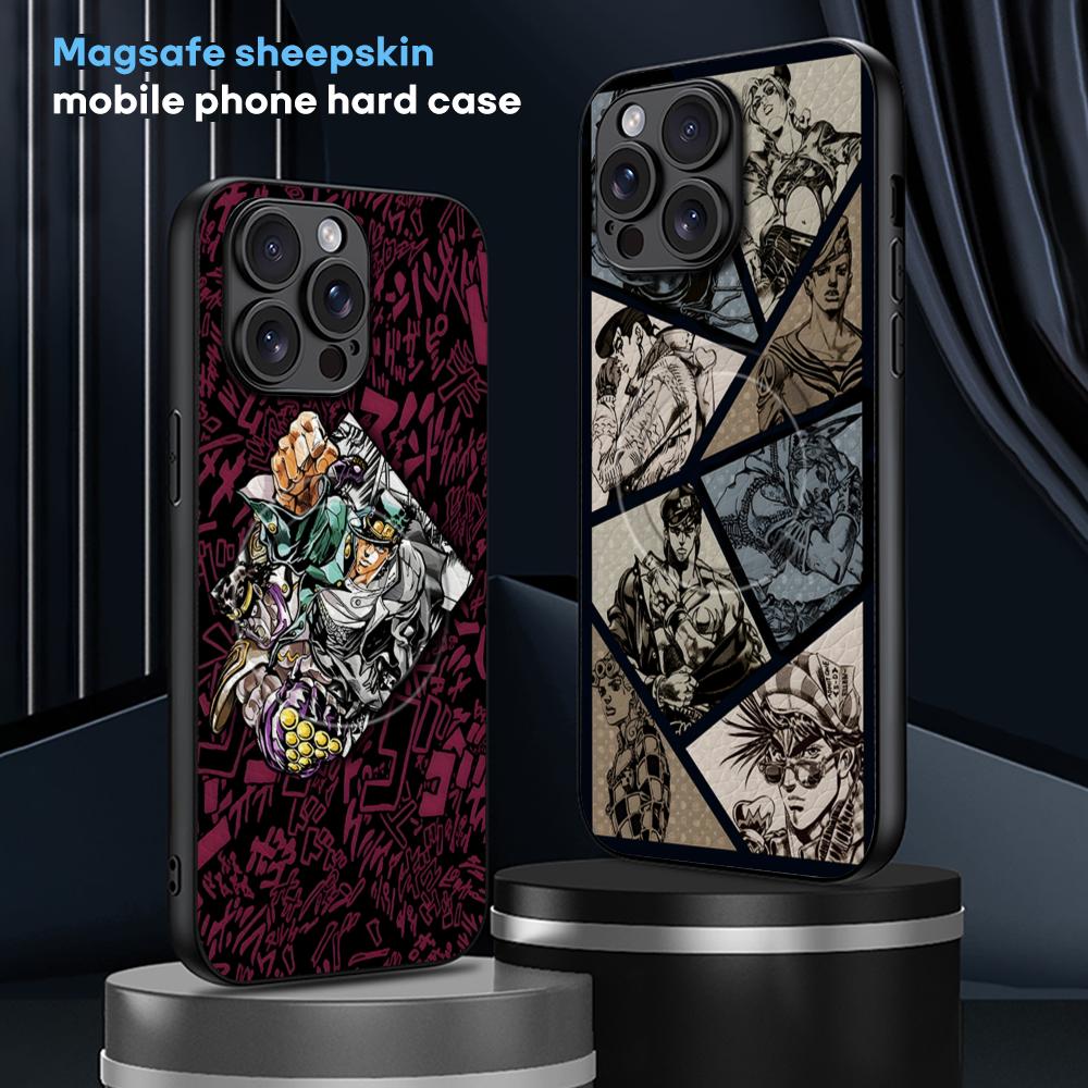 Comics JoJo Bizarre Adventure Phone Case For iPhone 17 16 15 14 13 12 11 Plus Pro Max High-end Luxury Magsafe Sheepskin